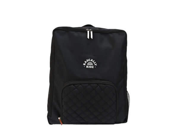 Rascally Kidz premium stroller travel bag standing upright, showcasing full product design