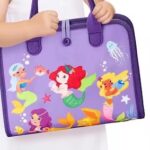 Mermaid theme blue busy board book with removable 5-page design, featuring zippers, laces, buttons and educational activities for toddlers