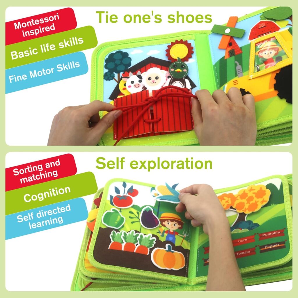 Farm busy Book - showing tying shoes