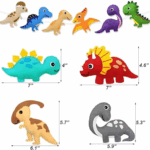 DIY felt dinosaur sewing kit for kids with pre-cut pieces, threads, and accessories