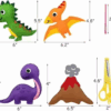 DIY felt dinosaur sewing kit for kids with pre-cut pieces, threads, and accessories
