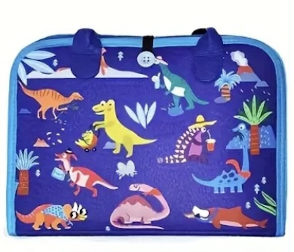 Rascally Kidz Montessori busy board book with removable 5-page design, featuring zippers, laces, buttons and educational activities for toddlers