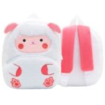 Cute plush lamb animal backpack for toddlers with adjustable straps and cartoon design