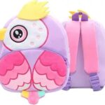 Plush pink owl animal kids backpack
