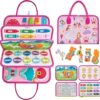 Rascally Kidz Montessori busy board book with removable 5-page design, featuring zippers, laces, buttons and educational activities for toddlers