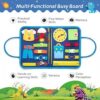 Rascally Kidz Montessori busy board book with removable 5-page design, featuring zippers, laces, buttons and educational activities for toddlers