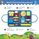 Rascally Kidz Montessori busy board book with removable 5-page design, featuring zippers, laces, buttons and educational activities for toddlers
