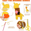 DIY felt jungle animal sewing kit for kids with pre-cut pieces, threads, and accessories