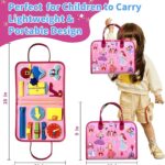 Rascally Kidz Montessori busy board book with removable 5-page design, featuring zippers, laces, buttons and educational activities for toddlers