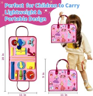 Rascally Kidz Montessori busy board book with removable 5-page design, featuring zippers, laces, buttons and educational activities for toddlers