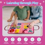Rascally Kidz Montessori busy board book with removable 5-page design, featuring zippers, laces, buttons and educational activities for toddlers