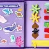 Mermaid theme blue busy board book with removable 5-page design, featuring zippers, laces, buttons and educational activities for toddlers
