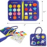 Space theme blue busy board book with removable 5-page design, featuring zippers, laces, buttons and educational activities for toddlers