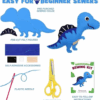DIY felt dinosaur sewing kit for kids with pre-cut pieces, threads, and accessories